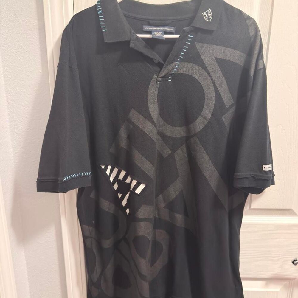 (2005-2008) Girbaud Graphic Emblem Polo - Black - XL